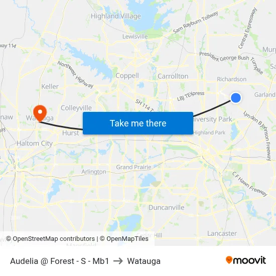 Audelia @ Forest - S - Mb1 to Watauga map