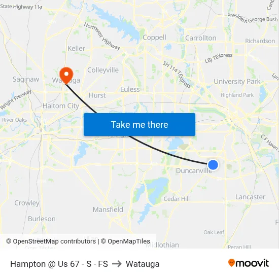 Hampton @ Us 67 - S - FS to Watauga map