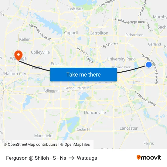 Ferguson @ Shiloh - S - Ns to Watauga map