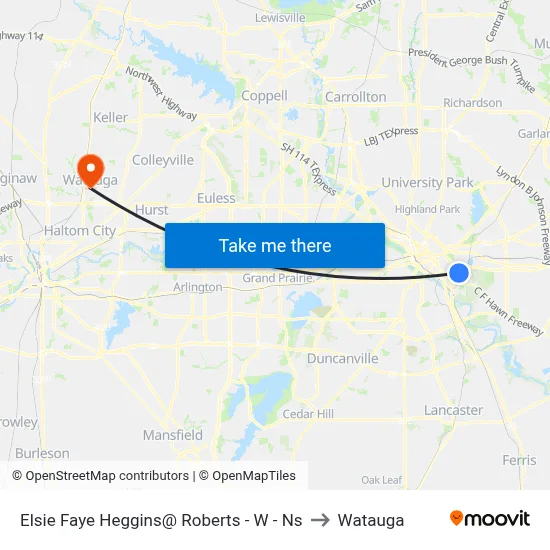 Elsie Faye Heggins@ Roberts - W - Ns to Watauga map