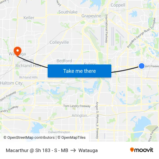 Macarthur @ Sh 183 - S - MB to Watauga map