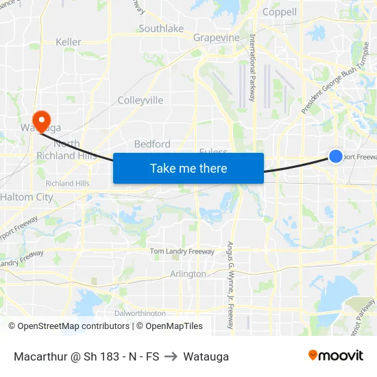 Macarthur @ Sh 183 - N - FS to Watauga map