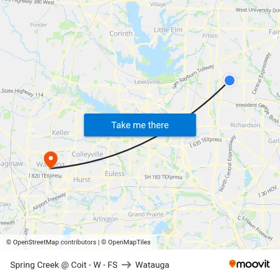 Spring Creek @ Coit - W - FS to Watauga map