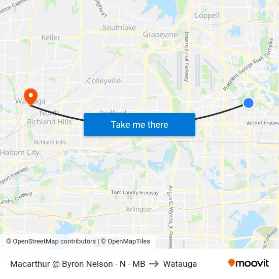 Macarthur @ Byron Nelson - N - MB to Watauga map