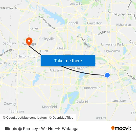 Illinois @ Ramsey - W - Ns to Watauga map