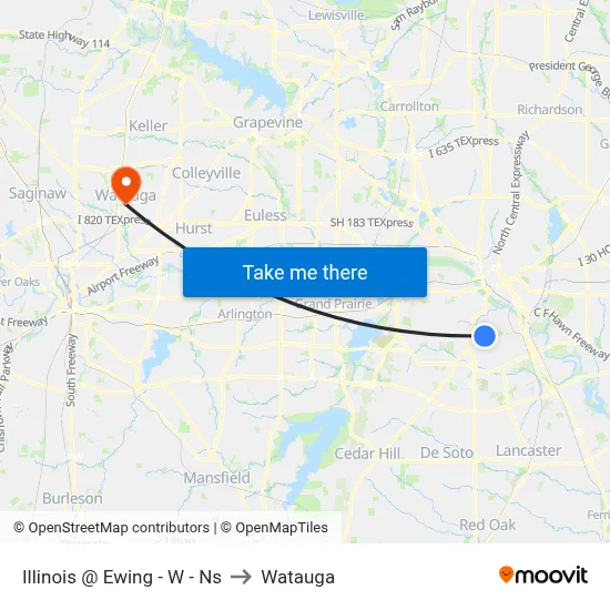 Illinois @ Ewing - W - Ns to Watauga map