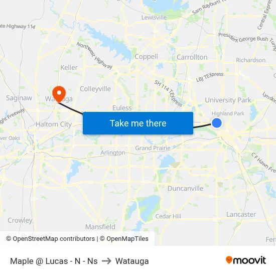 Maple @ Lucas - N - Ns to Watauga map