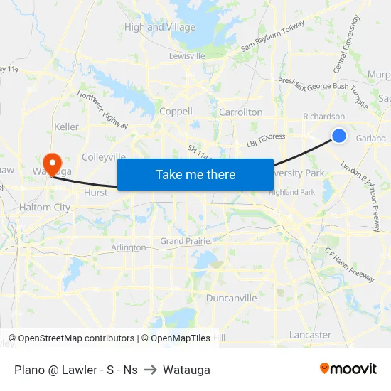 Plano @ Lawler - S - Ns to Watauga map