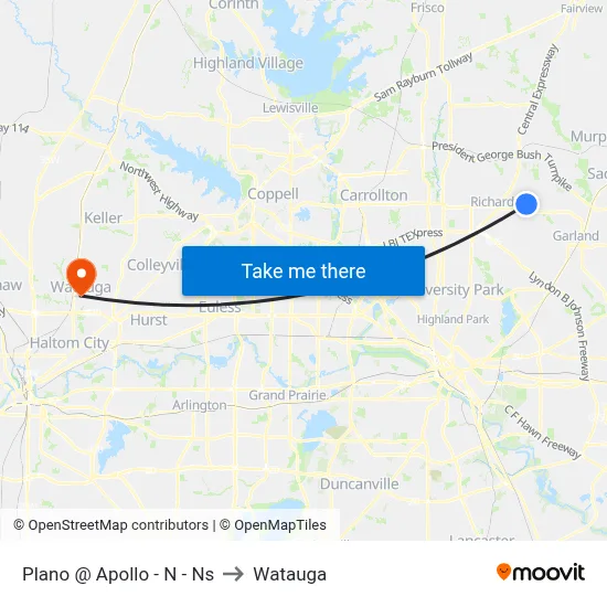 Plano @ Apollo - N - Ns to Watauga map