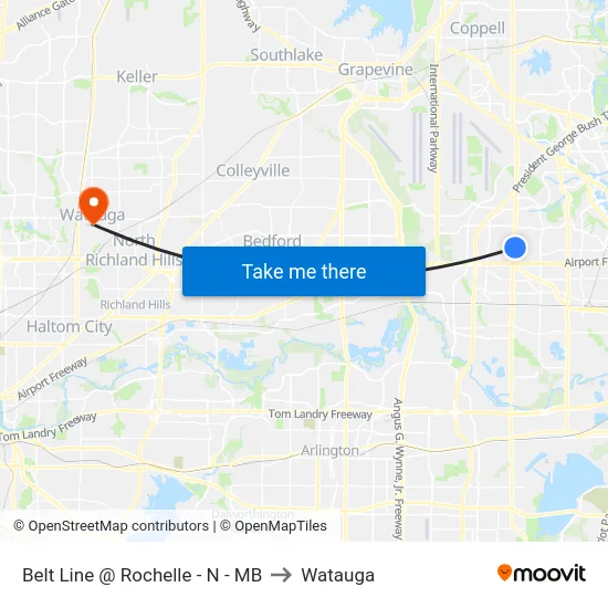 Belt Line @ Rochelle - N - MB to Watauga map