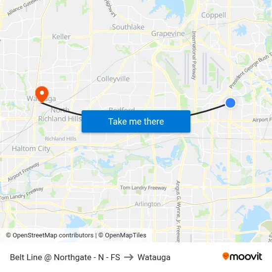 Belt Line @ Northgate - N - FS to Watauga map