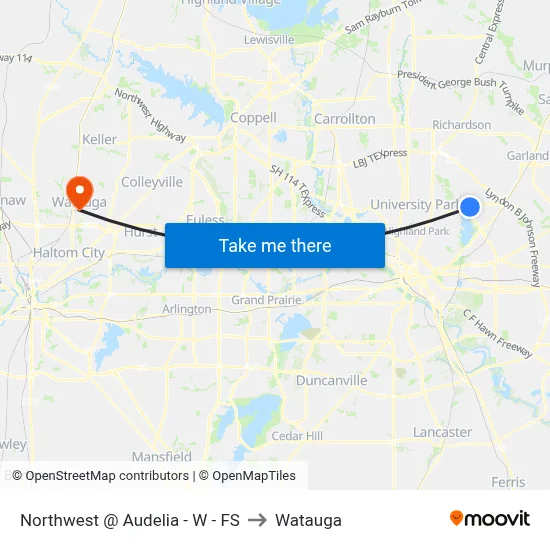 Northwest @ Audelia - W - FS to Watauga map