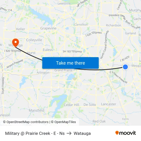 Military @ Prairie Creek - E - Ns to Watauga map