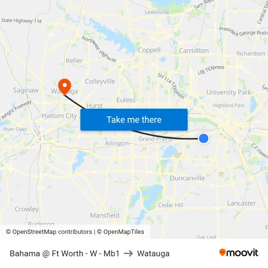 Bahama @ Ft Worth - W - Mb1 to Watauga map