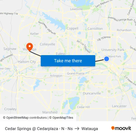 Cedar Springs @ Cedarplaza - N - Ns to Watauga map