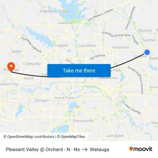 Pleasant Valley @ Orchard - N - Ns to Watauga map