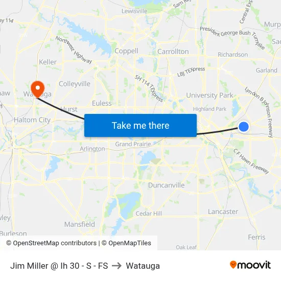 Jim Miller @ Ih 30 - S - FS to Watauga map