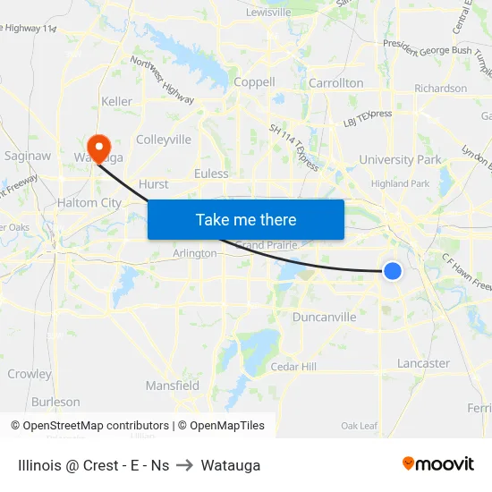 Illinois @ Crest - E - Ns to Watauga map