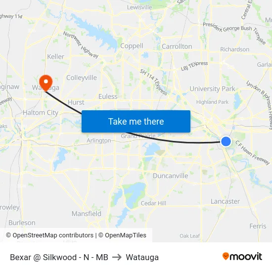 Bexar @ Silkwood - N - MB to Watauga map