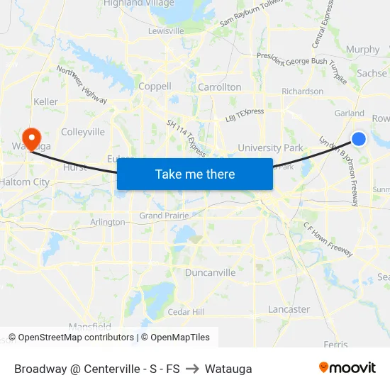 Broadway @ Centerville - S - FS to Watauga map