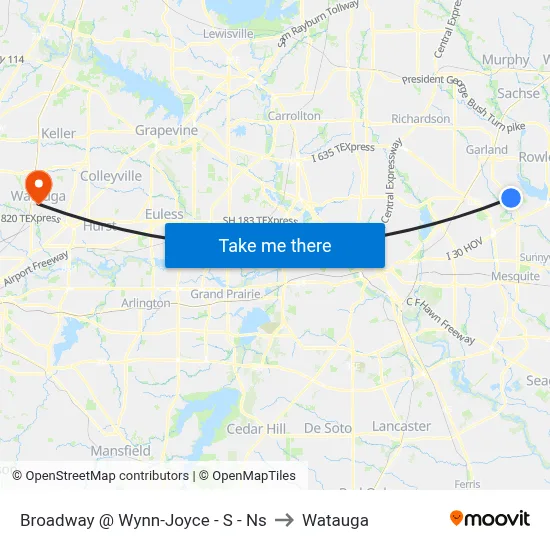 Broadway @ Wynn-Joyce - S - Ns to Watauga map