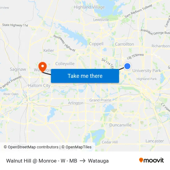 Walnut Hill @ Monroe - W - MB to Watauga map