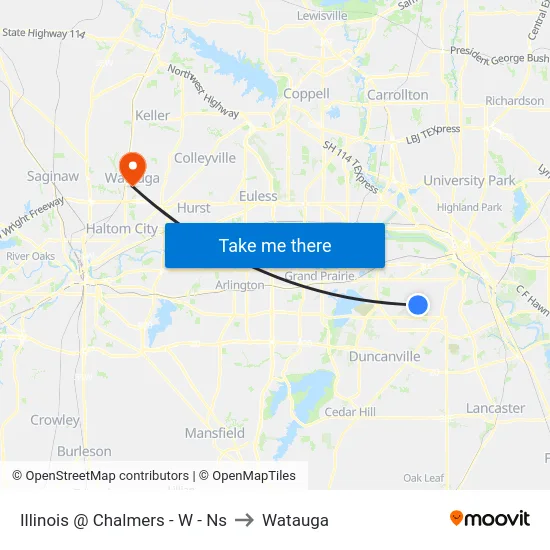Illinois @ Chalmers - W - Ns to Watauga map