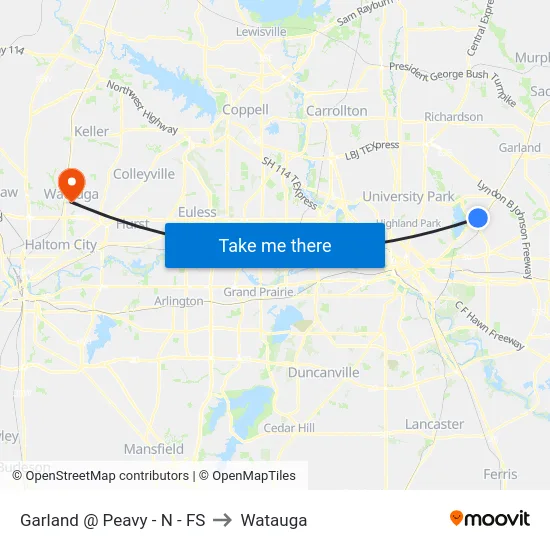 Garland @ Peavy - N - FS to Watauga map