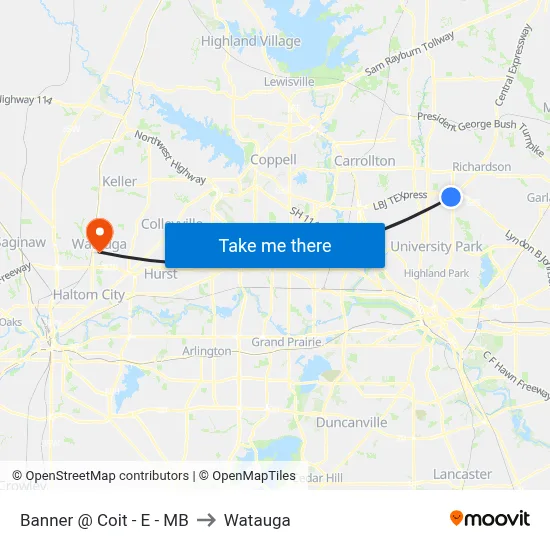 Banner @ Coit - E - MB to Watauga map