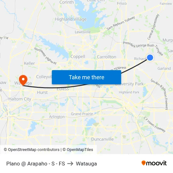 Plano @ Arapaho - S - FS to Watauga map