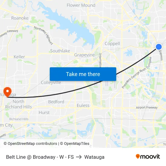 Belt Line @ Broadway - W - FS to Watauga map