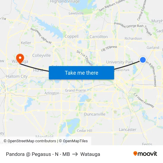 Pandora @ Pegasus - N - MB to Watauga map