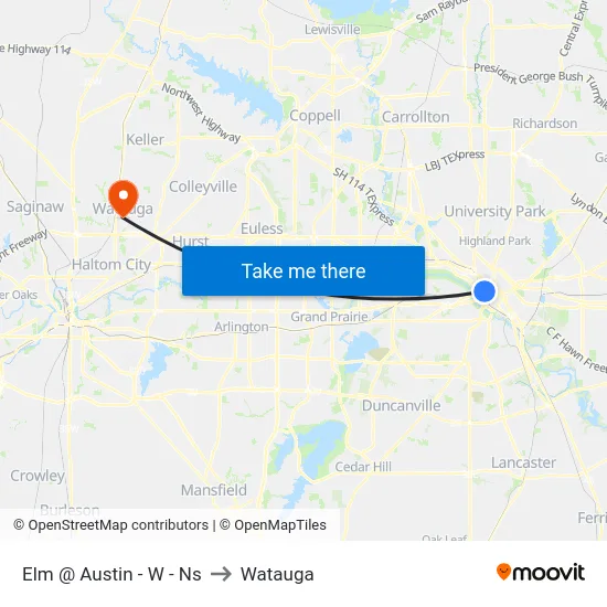 Elm @ Austin - W - Ns to Watauga map