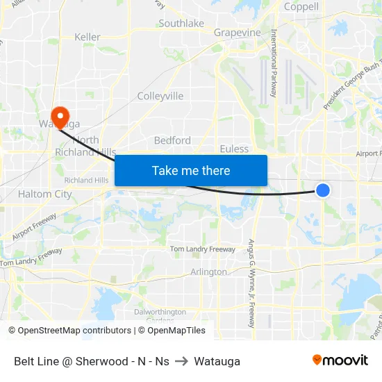 Belt Line @ Sherwood - N - Ns to Watauga map