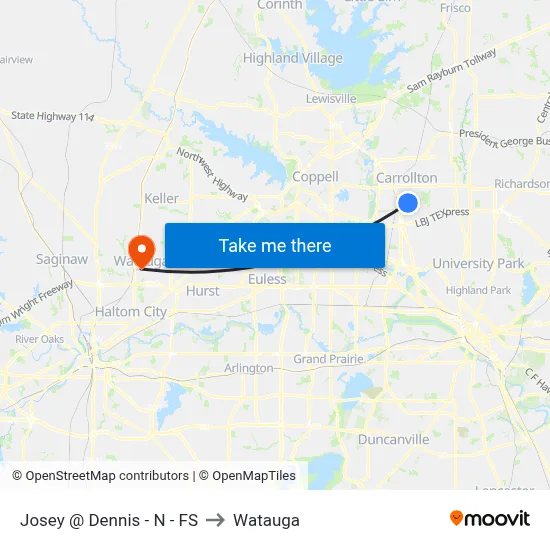 Josey @ Dennis - N - FS to Watauga map
