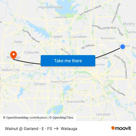Walnut @ Garland - E - FS to Watauga map