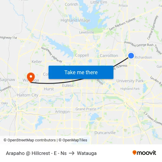 Arapaho @ Hillcrest - E - Ns to Watauga map