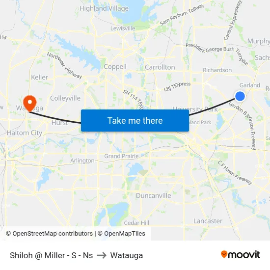 Shiloh @ Miller - S - Ns to Watauga map