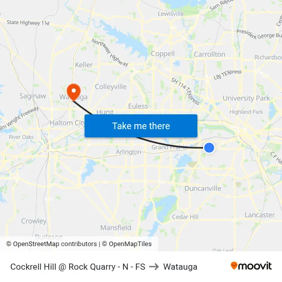 Cockrell Hill @ Rock Quarry - N - FS to Watauga map