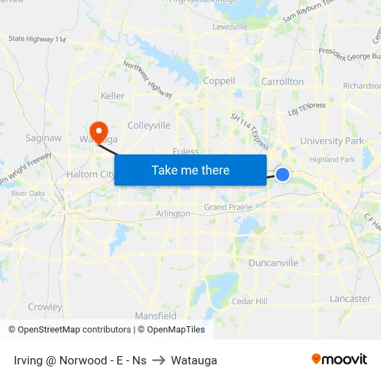 Irving @ Norwood - E - Ns to Watauga map