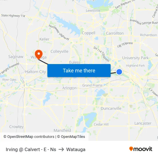 Irving @ Calvert - E - Ns to Watauga map