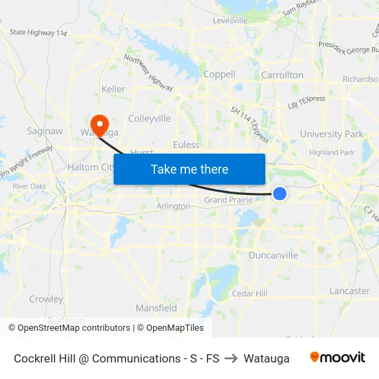 Cockrell Hill @ Communications - S -  FS to Watauga map