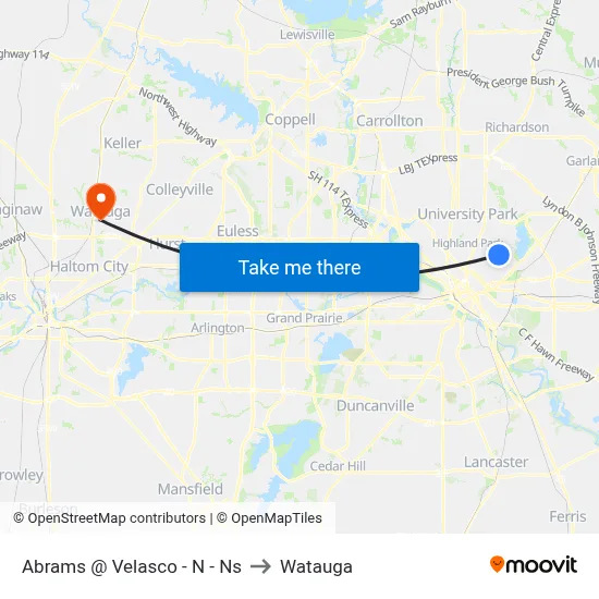 Abrams @ Velasco - N - Ns to Watauga map