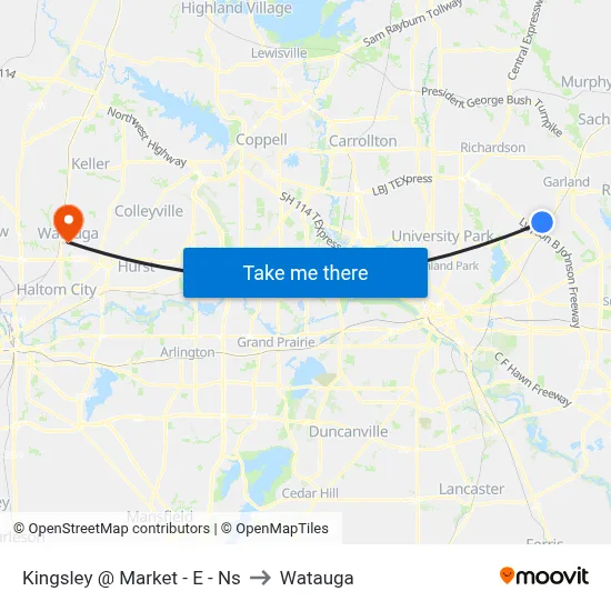 Kingsley @ Market - E - Ns to Watauga map