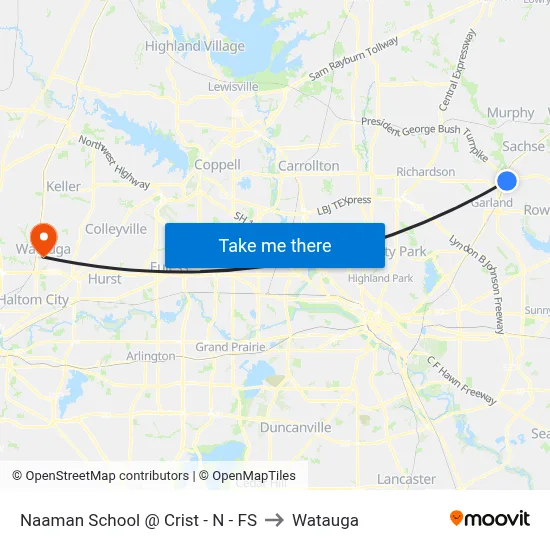 Naaman School @ Crist - N - FS to Watauga map