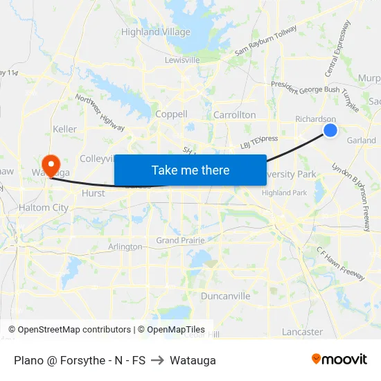 Plano @ Forsythe - N - FS to Watauga map