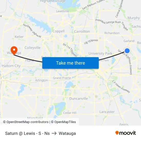 Saturn @ Lewis - S - Ns to Watauga map