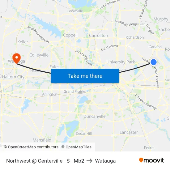 Northwest @ Centerville - S - Mb2 to Watauga map