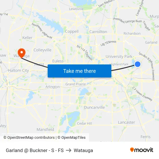 Garland @ Buckner - S - FS to Watauga map