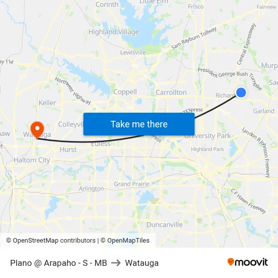 Plano @ Arapaho - S - MB to Watauga map